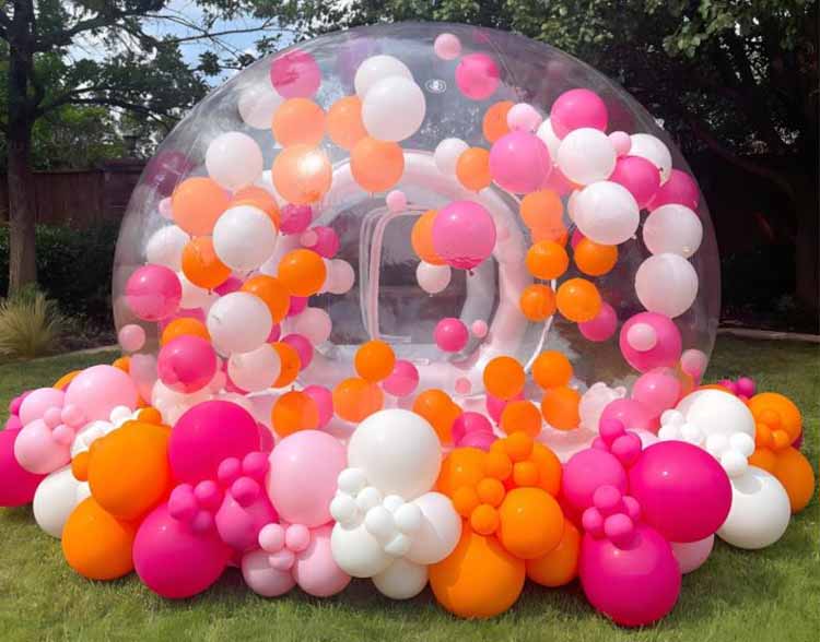 Inflatable bubble tent