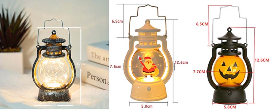 Electronic oil lamp size