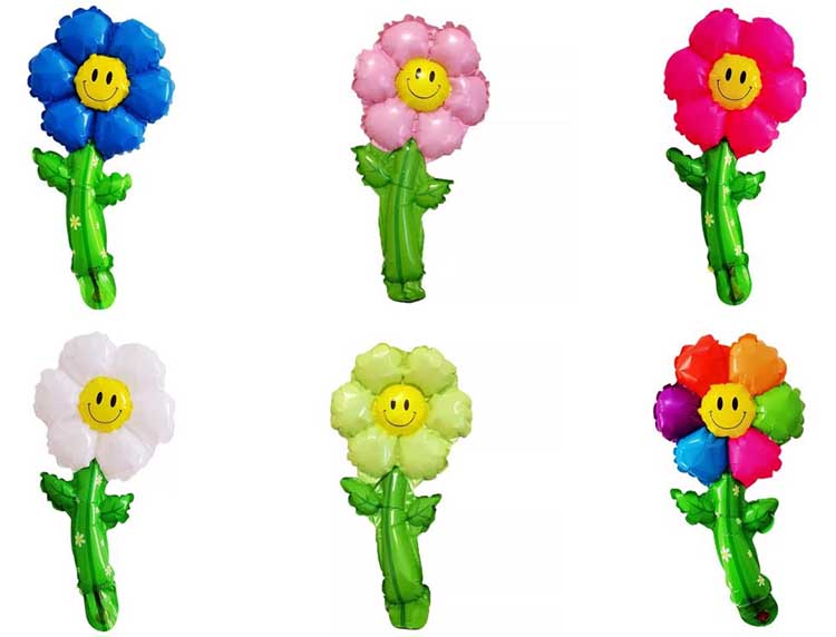 handheld sunflower foil balloons